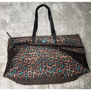 Coach Ocelot Jade Black Animal Print Extra Large Packable Nylon Tote